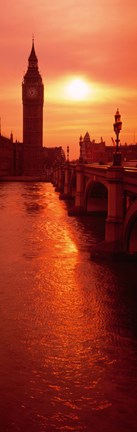 Framed Big Ben at dusk, London England Print