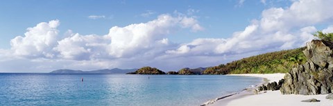 Framed High angle view of the beach, Trunk Bay, St John, US Virgin Islands Print