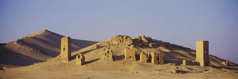 Framed Towers on a landscape, Funerary Towers, Palmyra, Syria Print