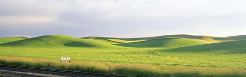 Framed Eden Train Stop, Palouse, Whitman County, Washington State, USA Print