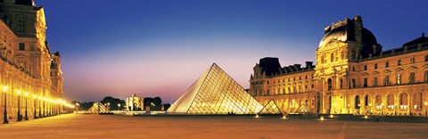 Framed Louvre, Paris, France at Dusk Print