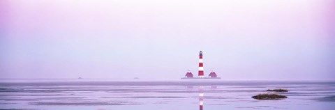 Framed Lighthouse Westerhever North Sea Germany Print
