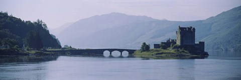 Framed Castle at the lakeside, Eilean Donan Castle, Loch Duich, Highlands Region, Scotland Print