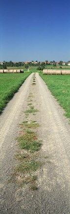 Framed Germany, Hay bales along a road Print