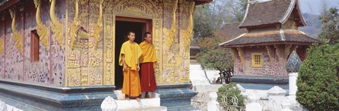 Framed Monks Wat Xien Thong Luang Prabang Laos Print