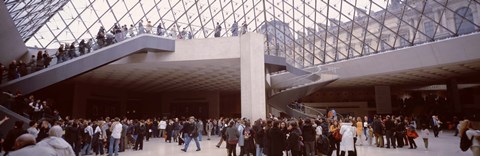 Framed Tourists in a museum, Louvre Museum, Paris, France Print