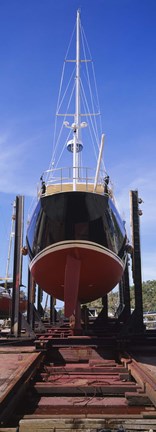 Framed Low angle view of a sailing ship at a shipyard, Antigua Print