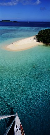 Framed Island With Boat Tonga South Pacific Print