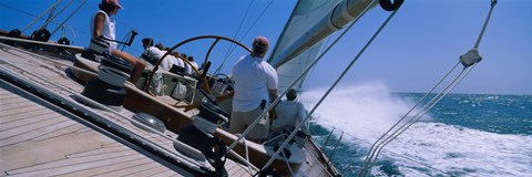 Framed Group of people racing in a sailboat, Grenada Print