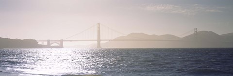 Framed Golden Gate Bridge on a hazy day, California Print