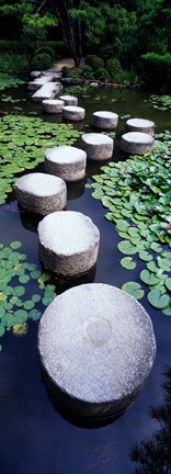 Framed Shrine Garden, Kyoto, Japan Print