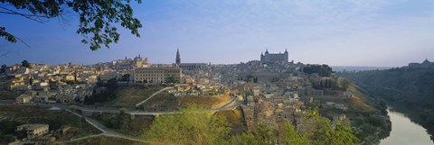 Framed Aerial View Of A City, Toledo, Spain Print
