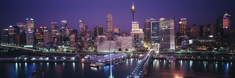 Framed Buildings on the waterfront, Sydney, Australia Print