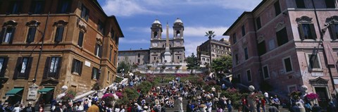 Framed Low angle view of tourist on steps, Spanish Steps, Rome, Italy Print