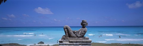 Framed Chac Mool Altar, Cancun, Mexico Print