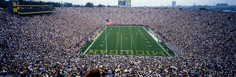 Framed University Of Michigan Football Game, Michigan Stadium, Ann Arbor, Michigan, USA Print