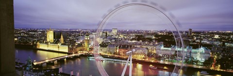 Framed High Angle View Of The Millennium Wheel, London, England, United Kingdom Print