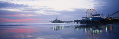 Framed Pier with a ferris wheel, Santa Monica Pier, Santa Monica, California, USA Print