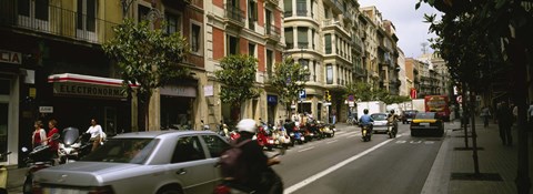 Framed Traffic On A Road, Barcelona, Spain Print