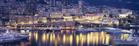 Framed Harbor Monte Carlo Monaco Print