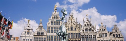 Framed Low angle view of buildings, Grote Markt, Antwerp, Belgium Print