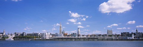 Framed Buildings on the waterfront, Antwerp, Belgium Print