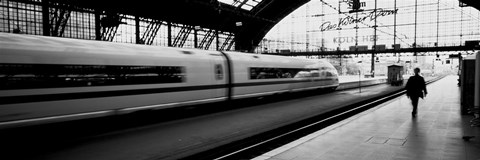 Framed Train leaving a Station, Cologne, Germany Print