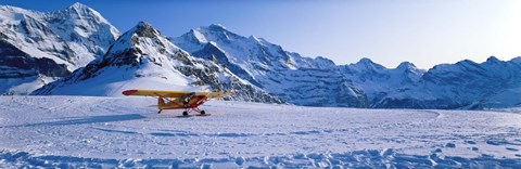 Framed Ski Plane Mannlichen Switzerland Print