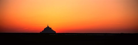 Framed Sunset at Mont Saint Michel Normandy France Print