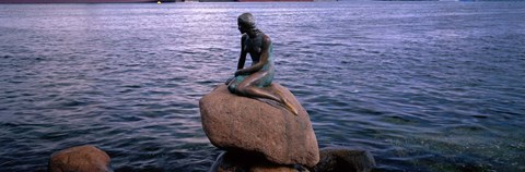 Framed Little Mermaid Statue on Waterfront Copenhagen Denmark Print