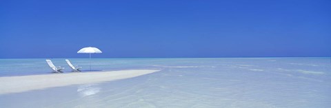 Framed Beach Scene, Digufinolhu, Maldives Print