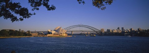 Framed Bridge over water, Sydney Opera House, Sydney, New South Wales, Australia Print