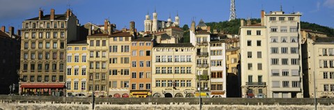 Framed Buildings In A City, Lyon, France Print