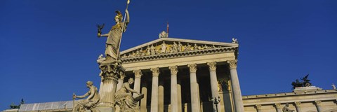 Framed Fountain in front of a government building, Pallas Athena Fountain, Parliament Building, Vienna, Austria Print