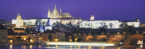 Framed Hradcany Castle and Charles Bridge Prague Czech Republic Print