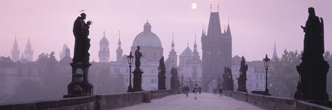 Framed Charles Bridge And Spires Of Old Town, Prague, Czech Republic Print