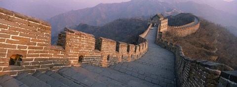 Framed High angle view of the Great Wall Of China, Mutianyu, China Print