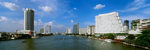 Framed Chao Phraya River, Bangkok, Thailand Print