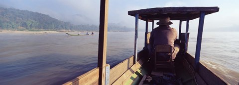 Framed Mekong River, Luang Prabang, Laos Print