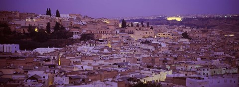 Framed Fes, Morocco at dusk Print