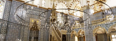 Framed Interiors of a mosque, Rustem Pasa Mosque, Istanbul, Turkey Print