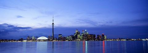 Framed Buildings at the waterfront, CN Tower, Toronto, Ontario, Canada Print