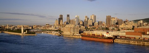 Framed Buildings at the waterfront, Montreal, Quebec, Canada Print