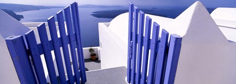 Framed Gate at the terrace of a house, Santorini, Cyclades Islands, Greece Print