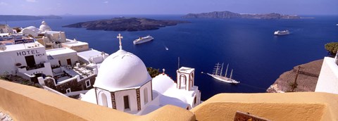 Framed View of the Caldera, Santorini, Cyclades Islands, Greece Print