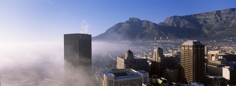 Framed Cape Town and Table Mountain Through the Fog, South Africa Print