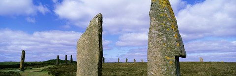 Framed Close up of 2 pillars in the Ring Of Brodgar, Orkney Islands, Scotland, United Kingdom Print