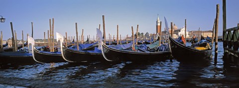 Framed View of gondolas, Venice, Italy Print