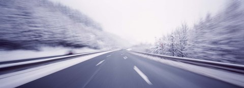 Framed Austria, Autostrada, Panoramic view of a highway Print