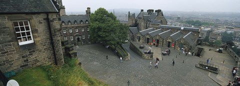 Framed High Angle View Of Tourists In A Castle, Edinburgh Castle, Edinburgh, Scotland, United Kingdom Print